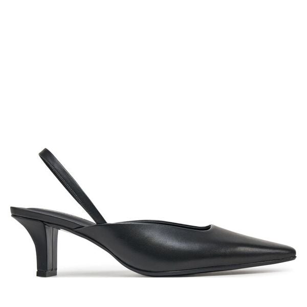 Czółenka Calvin Klein. Czarne czółenka Calvin Klein, bez wzorów, bez obcasa, bez zapięcia. Za 409.99 zł.