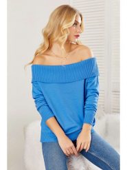 Milan Kiss Sweter w kolorze niebieskim rozmiar: L. Niebieskie swetry Milan Kiss, l, bez wzorów, bez ramiączek. Za 104.99 zł.