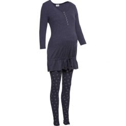 Piżama ciążowa z legginsami z paskiem na brzuch bonprix niebieski melanż - biały z nadrukiem. Piżamy marki bonprix. Za 79.99 zł.