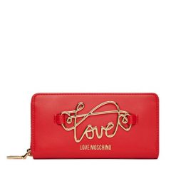 Duży Portfel Damski LOVE MOSCHINO. Czerwone portfele Love Moschino, bez wzorów. Za 539.99 zł.