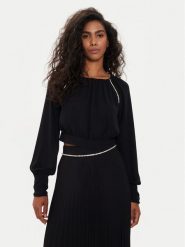 Liu Jo Bluzka CA4409 TS055 Czarny Regular Fit. Czarne bluzki Liu Jo, bez wzorów, z syntetyku, bez kołnierzyka, bez ramiączek. Za 509.99 zł.