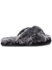 EMU Australia Kapcie Mayberry Frost W12013 Czarny. Szare kapcie Emu Australia, bez wzorów, ze skóry. Za 189.99 zł.
