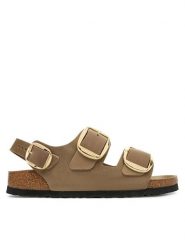 Birkenstock Sandały Milano Big Buckle Hex 1031782 Brązowy. Brązowe sandały Birkenstock, bez wzorów, ze skóry, bez obcasa, na płaskiej podeszwie, bez zapięcia. Za 719.99 zł.