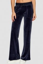 JUICY COUTURE Granatowe spodnie dresowe damskie Layla Low Rise, Rozmiar XS. Niebieskie spodnie dresowe Juicy Couture, bez wzorów, z dresówki, sportowe. Za 499.99 zł.