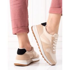 Buty sportowe damskie Shelovet beżowe sznurowane beżowy. Brązowe buty treningowe SHELOVET, bez wzorów, bez zapięcia. Za 131.90 zł.