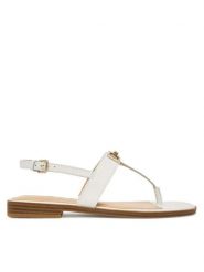 Guess Sandały FLJRMY LEA03 Biały. Białe sandały Guess, z aplikacjami, ze skóry, bez obcasa, na płaskiej podeszwie, bez zapięcia. Za 499.99 zł.