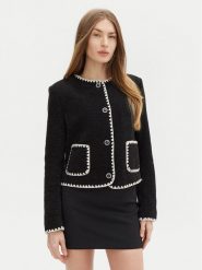 Guess Kardigan W5RN20 WGVQ2 Czarny Regular Fit. Czarne swetry Guess, xxl, z aplikacjami, z syntetyku, bez ramiączek. Za 477.00 zł.