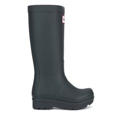 Kalosze Hunter. Brązowe kalosze Hunter, bez wzorów, bez zapięcia. Za 299.99 zł.