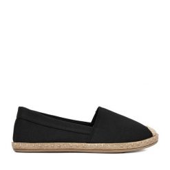 Espadryle JENNY. Czarne espadryle Jenny, bez wzorów, bez obcasa. Za 69.99 zł.