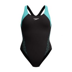 Strój kąpielowy damski Speedo HyperBoom Racerback. Czarne stroje jednoczęściowe Speedo, bez wzorów, sportowe. Za 216.98 zł.