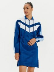 Lacoste Sukienka dzianinowa EF4946 Niebieski Relaxed Fit. Niebieskie sukienki Lacoste, bez wzorów, z dzianiny, bez kołnierzyka, bez ramiączek. Za 459.99 zł.