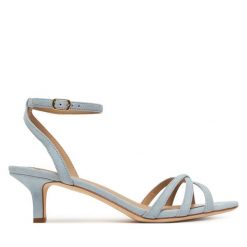 Sandały LAUREN RALPH LAUREN. Niebieskie sandały Lauren Ralph Lauren, bez wzorów, bez obcasa, na szpilce, bez zapięcia. Za 729.99 zł.