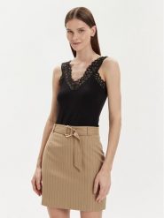 Morgan Top 212-DNANA Czarny Regular Fit. Czarne topy Morgan, s, bez wzorów, z wiskozy, bez kołnierzyka, bez ramiączek. Za 69.99 zł.