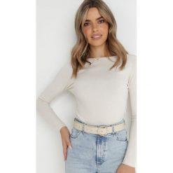 Beżowy Sweter Ivers. Brązowe swetry Born2be, m, bez wzorów, z dzianiny, klasyczne, bez ramiączek. W wyprzedaży za 48.99 zł.