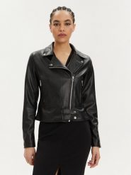 Rinascimento Kurtka z imitacji skóry CFC0111704003 Czarny Regular Fit. Czarne kurtki Rinascimento, m, bez wzorów, ze skóry, bez kaptura. Za 269.99 zł.