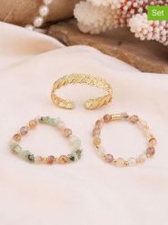 L'Atelier de Gaia Bransoletki (3 szt.) z cytrynami i prehnitami rozmiar: onesize. Czerwone bransoletki L'Atelier de Gaia, z cytrynem, z mosiądzu. Za 129.95 zł.