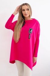 Bluza oversize z asymetrycznymi bokami fuksja. Czerwone bluzy KESI, l, bez wzorów, z bawełny, bez kaptura. Za 209.11 zł.