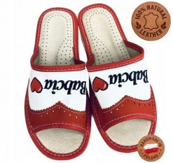 Kapcie kempingowe damskie Tylbut TYL0123 ze skóry naturalnej domowe. Białe kapcie OEM, bez wzorów, z materiału. Za 54.00 zł.