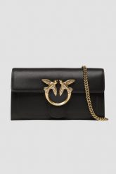PINKO Czarny torebka Love One Wallet C Vitello AW25. Czarne kopertówki Pinko, bez wzorów, ze skóry, eleganckie, bez dodatków. W wyprzedaży za 949.99 zł.
