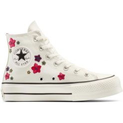Buty sportowe Converse Chuck Taylor All Star Lift Platform Flowers. Brązowe buty treningowe Converse, bez wzorów, bez zapięcia. Za 590.00 zł.