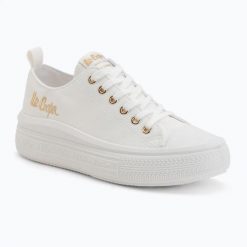 Trampki damskie Lee Cooper LCW-26-44-4482LA. Białe trampki COOPER, bez wzorów, z gumy, eleganckie, przed kostkę, bez zapięcia. Za 112.23 zł.