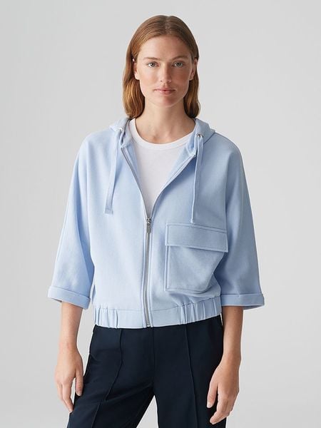 OPUS Bluza w kolorze błękitnym rozmiar: 42. Niebieskie bluzy Opus, bez wzorów, z bawełny, bez kaptura. Za 179.64 zł.