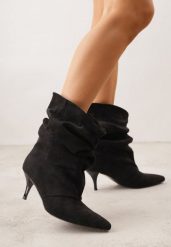 Czarne Botki na Szpilce Typu Slouchy Anitai. Czarne botki Renee, bez wzorów, z jeansu, bez obcasa, na obcasie, bez zapięcia. Za 179.99 zł.