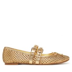 Baleriny Guess. Żółte baleriny Guess, z aplikacjami, bez obcasa, bez zapięcia. Za 309.99 zł.