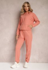 Pomarańczowy 2-częściowy Komplet Dresowy z Bluzą i Spodniami Orifira. Brązowe bluzy z kapturem Renee, l, bez wzorów, z bawełny, z kapturem. Za 89.99 zł.