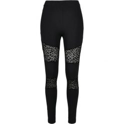 Legginsy Damskie Z Siateczkowym Nadrukiem Flock. Czarne legginsy Urban Classics, bez wzorów, sportowe. Za 120.99 zł.