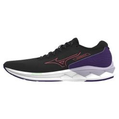 Damskie buty do biegania Mizuno Wave Revolt. Czarne buty do biegania Mizuno, bez wzorów, z materiału, bez zapięcia, do biegania, mizuno wave. Za 299.99 zł.