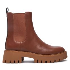 Sztyblety MICHAEL Michael Kors. Brązowe botki MICHAEL Michael Kors, bez wzorów, bez obcasa, na płaskiej podeszwie, bez zapięcia. Za 549.99 zł.