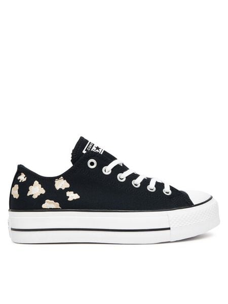 Converse Trampki Chuck Taylor All Star Lift A14937C Czarny. Czarne trampki Converse, bez wzorów, z materiału, retro, bez zapięcia. Za 239.99 zł.