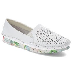 Białe Półbuty Artiker Wygodne Ażurowe Obuwie Damskie. Białe półbuty wsuwane Artiker, w ażurowe wzory, ze skóry, bez obcasa, na płaskiej podeszwie. Za 189.00 zł.