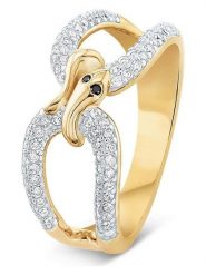 DI GIORGIO Pozłacany pierścionek z cyrkoniami rozmiar: 50. Żółte pierścionki DI GIORGIO, z cyrkonią, pozłacane. Za 150.45 zł.