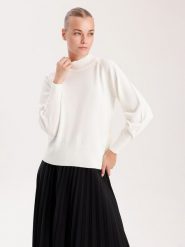 BGN Sweter w kolorze kremowym rozmiar: 36. Brązowe swetry BGN, bez wzorów, z wełny, bez ramiączek. Za 70.41 zł.