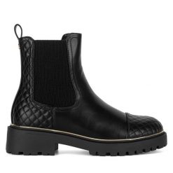 Botki JENNY. Czarne botki Jenny, bez wzorów, bez obcasa, na płaskiej podeszwie, bez zapięcia. Za 143.99 zł.