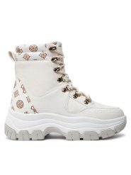 Guess Botki Bliza FLFBLI FAL12 Écru. Botki Guess, z aplikacjami, ze skóry, bez obcasa, na płaskiej podeszwie, bez zapięcia. Za 419.99 zł.