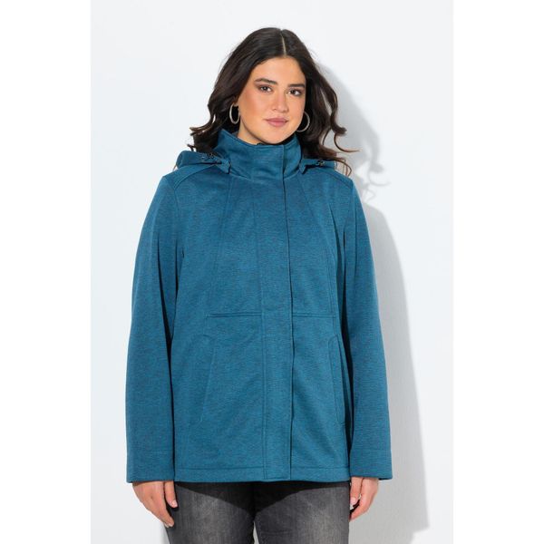 Damskie Kurtka softshell HYPRAR wodoodporna kaptur. Niebieskie kurtki przejściowe sportowe Ulla Popken, plus size, bez wzorów, z materiału, bez kaptura, trekkingowe. Za 479.99 zł.