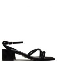 Steve Madden Sandały Gleams SM11003712 Czarny. Czarne sandały Steve Madden, bez wzorów, ze skóry, bez obcasa, na słupku, bez zapięcia. Za 339.99 zł.
