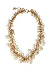 Otazu Pozłacany naszyjnik z perełkami Swarovski - dł. 38 cm rozmiar: onesize. Żółte naszyjniki Otazu, z materiału, z perłą, pozłacane. Za 404.99 zł.