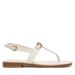 Sandały Guess. Brązowe sandały Guess, z aplikacjami, bez obcasa, na płaskiej podeszwie, bez zapięcia. Za 549.99 zł.