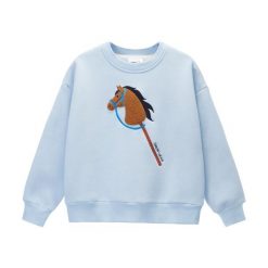 Bluza jeździecka GALOP WEAR Hobby Horse. Niebieskie bluzy GALOP WEAR, z aplikacjami, z bawełny, bez kaptura, do jazdy konnej. Za 229.00 zł.