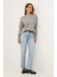 Soft Cashmere Sweter w kolorze szarym rozmiar: 38/40. Szare swetry Soft Cashmere, bez wzorów, prążkowane, klasyczne, bez ramiączek. Za 158.10 zł.