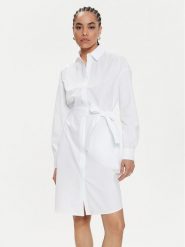 Armani Exchange Sukienka koszulowa 3DYA32 YN4RZ 1000 Biały Regular Fit. Białe sukienki Armani Exchange, bez wzorów, z bawełny, bez kołnierzyka, bez ramiączek, koszulowe. Za 519.99 zł.