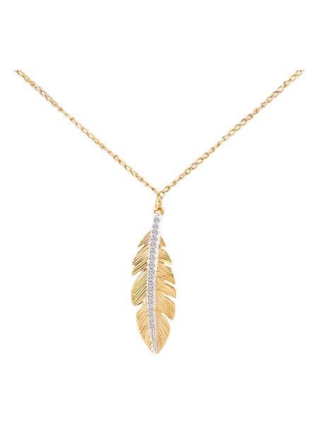 Revoni Złoty naszyjnik z diamentami - dł. 42 cm rozmiar: onesize. Żółte naszyjniki Revoni, z materiału, z diamentem, złote. Za 1,087.99 zł.