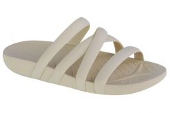 Klapki damskie Crocs Splash Strappy Sandal. Brązowe klapki Crocs, bez wzorów, z materiału, bez obcasa, bez zapięcia. Za 275.00 zł.