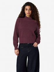 Noisy may Sweter "Dara" w kolorze bordowym rozmiar: XS. Czerwone swetry Noisy May, xs, bez wzorów, z bawełny, bez ramiączek. Za 109.95 zł.