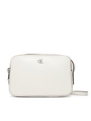 Calvin Klein Torebka Ck Camera Bag LV04F3173G Biały. Białe listonoszki Calvin Klein, bez wzorów, ze skóry, bez dodatków. Za 279.99 zł.