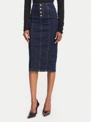Rinascimento Spódnica jeansowa CFC0129941003 Granatowy Regular Fit. Niebieskie spódnice Rinascimento, s, bez wzorów, z bawełny. Za 524.99 zł.